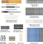 EGOSONG 41 Pack Professional Art Supplies – Graphite/Charcoal Pencils Art Set – All in One Drawing Tools Sketching Art Kit with Sketchbook – Portable Travel Drawing Kit for Adults Beginners & Artists - Image 2